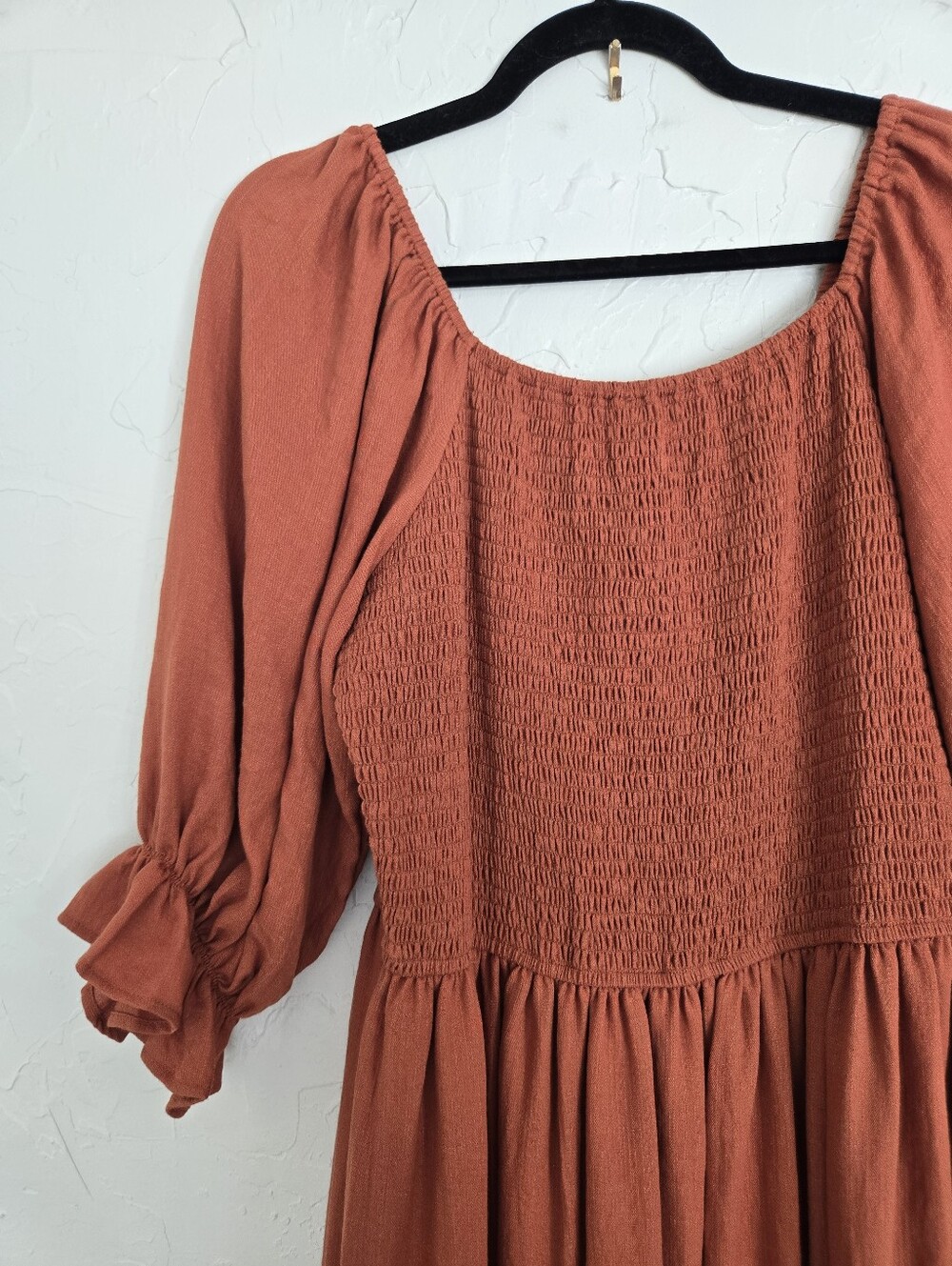 Ivy City Co Orange Smocked Lani Spice Dress, XL - Picture 5 of 10
